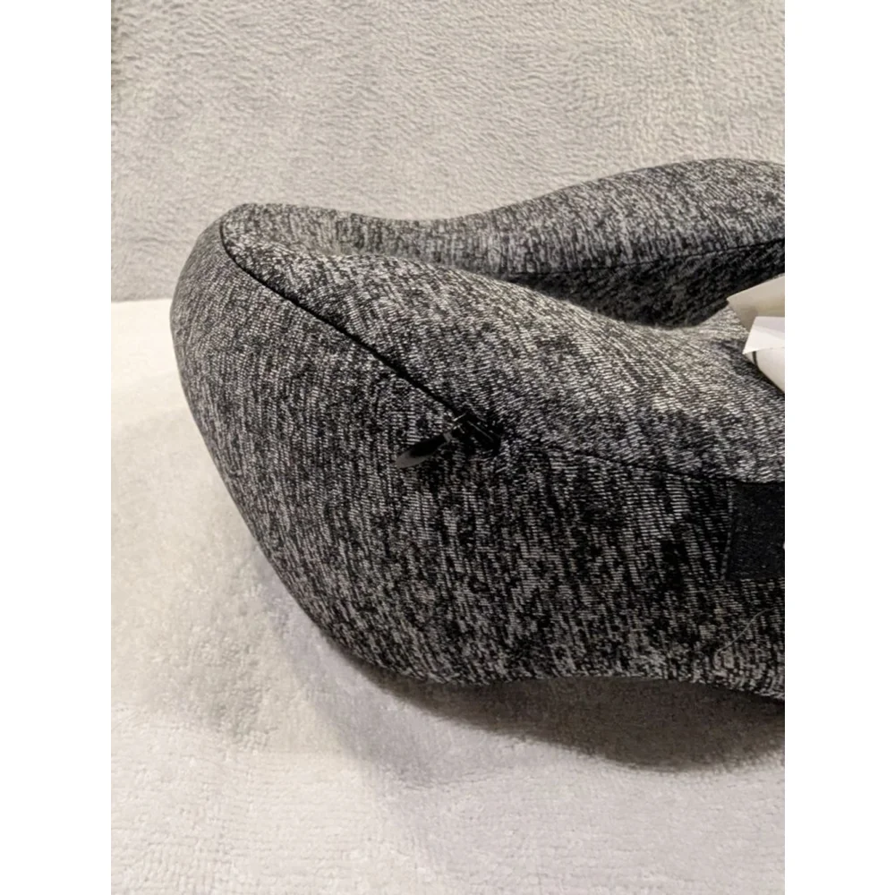 Sealy Gray & Black Travel Neck Pillow Snap Closure Removable Cover